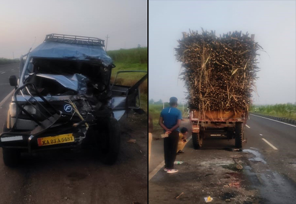 Belagavi couple dies on the spot as cruiser collides with their tractor in Vijayapura